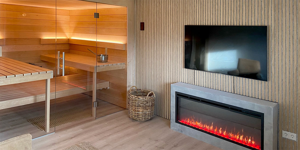 Sauna mit Verglasung